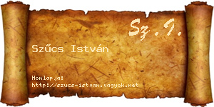 Szűcs István névjegykártya