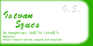 istvan szucs business card